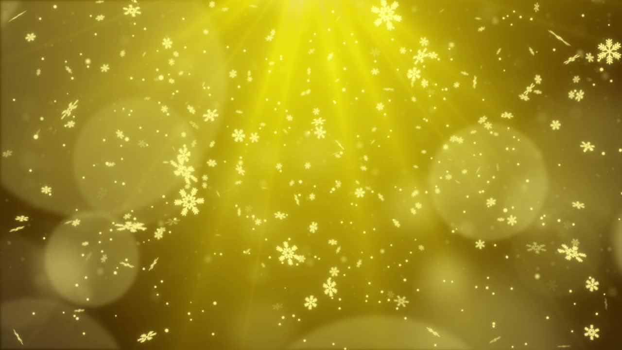 황금색 눈송이가 떨어지고