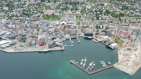 aerial view of tromso bay