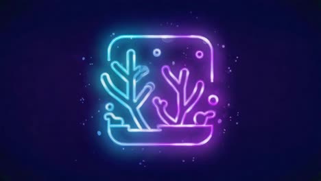 coral reef neon icon