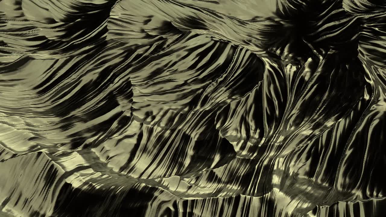 Sfondo astratto dorato. Superficie dettagliata con effetto di spostamento. Superficie astratta di un pianeta. Texture a rumore. Superficie ondulata marrone-gialla. Animazione in loop di rendering 3D. 4K UHD