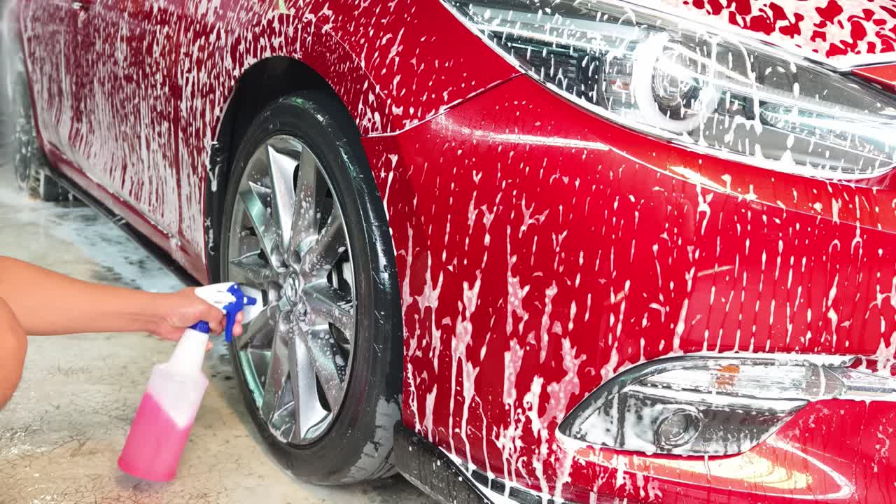 lavado de coches en curso