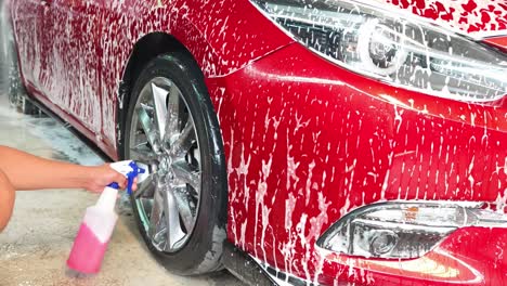 lavado de coches en curso