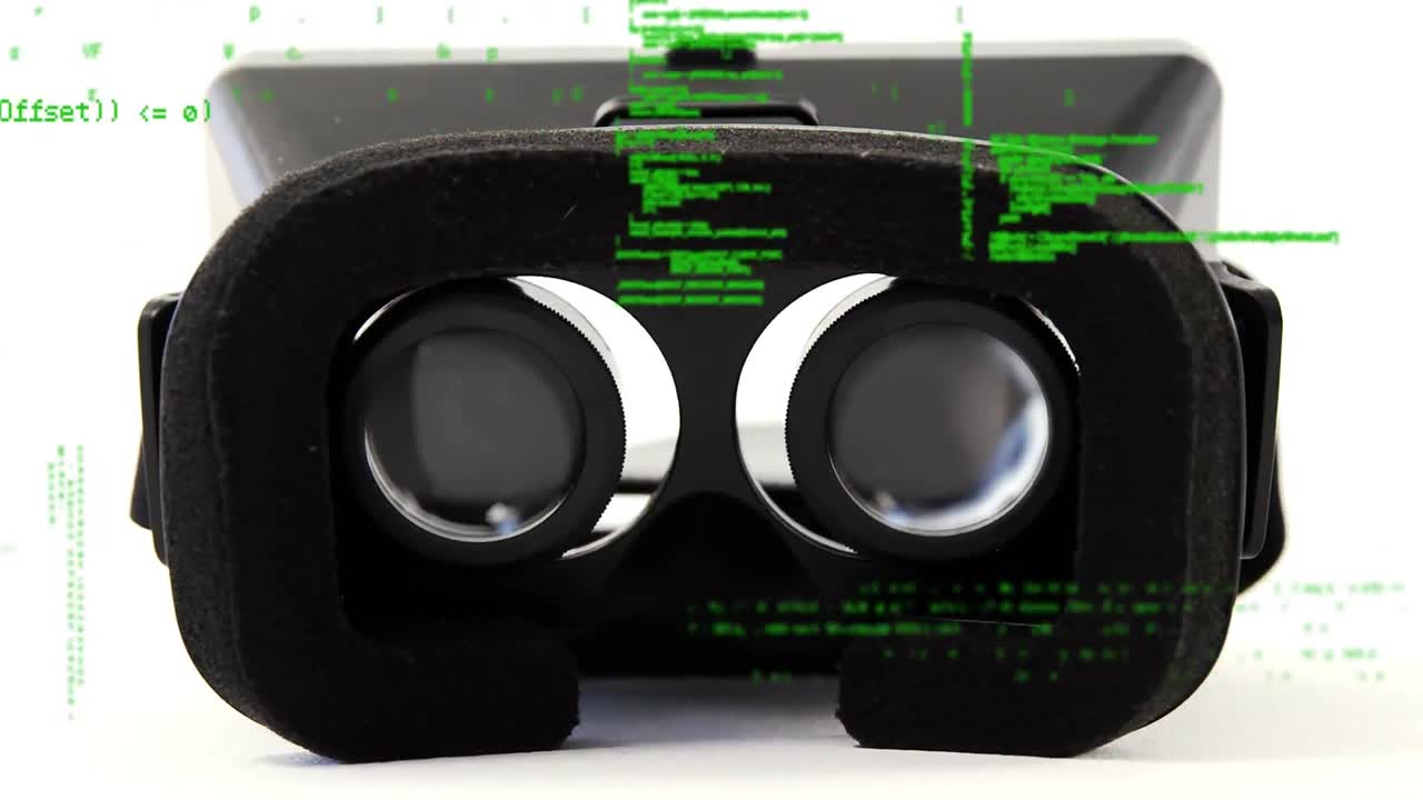 cuffie di realtà virtuale con codici di interfaccia