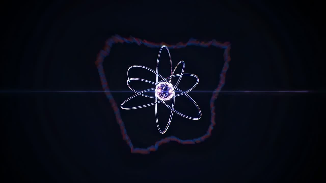 Atomic structure glowing illustration