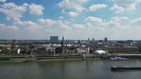 rhine river presents a picturesque and lively scene of converging industries