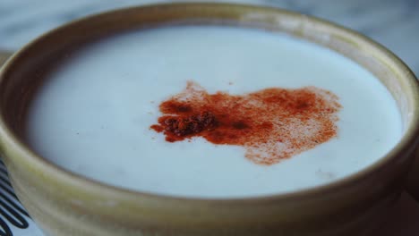 yogurt soup with red pepper flakes