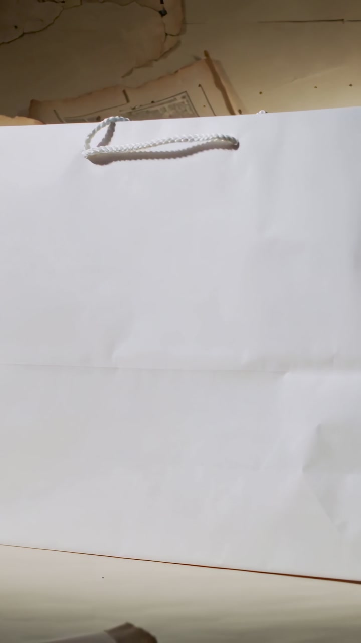 Blank White Paper Shopping Bag with Rope Handles
