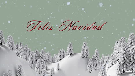 Animation-Des-Textes-„Feliz-Navidad“-über-Dem-Hintergrund-Der-Weihnachtlichen-Winterlandschaft