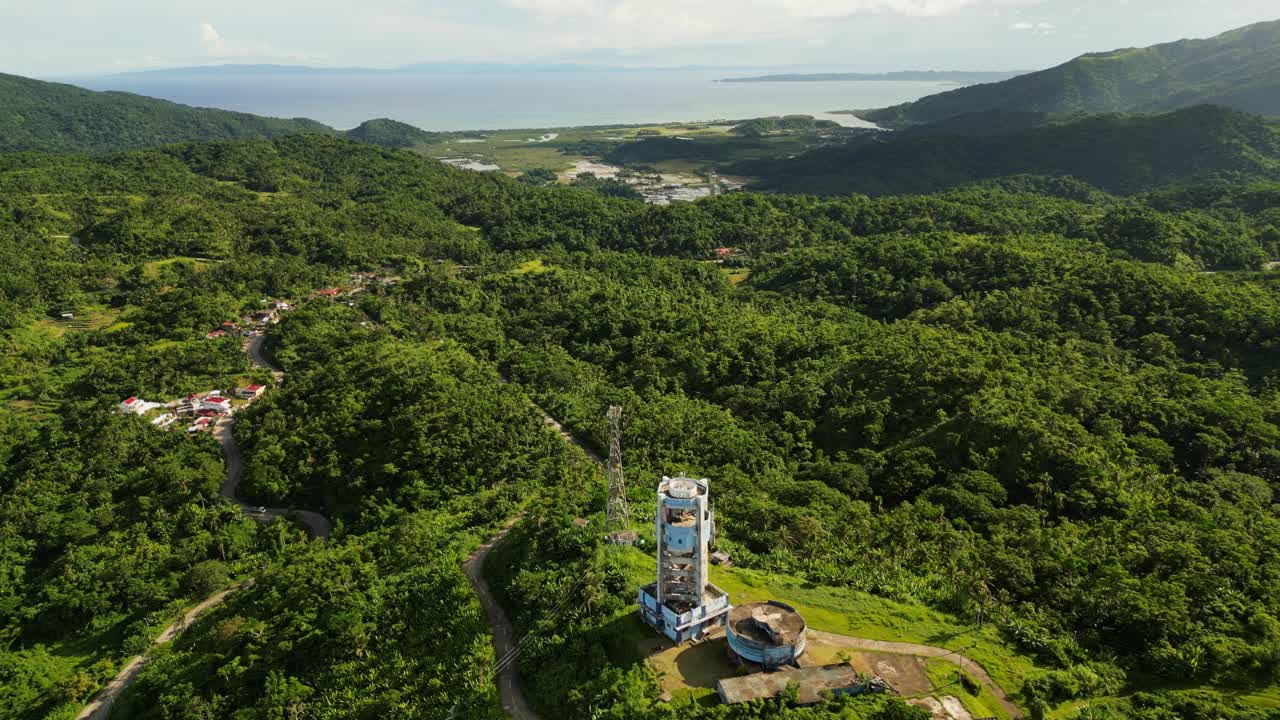 Forested Mountain At Weather Radar Station In Buenavista, Bato, Catanduanes. Aerial Drone Shot