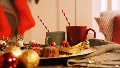 Close-up-of-various-christmas-desserts