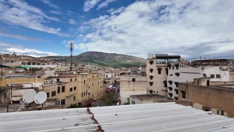 north africa, fes fez morocco buildings roof in the medina of the city