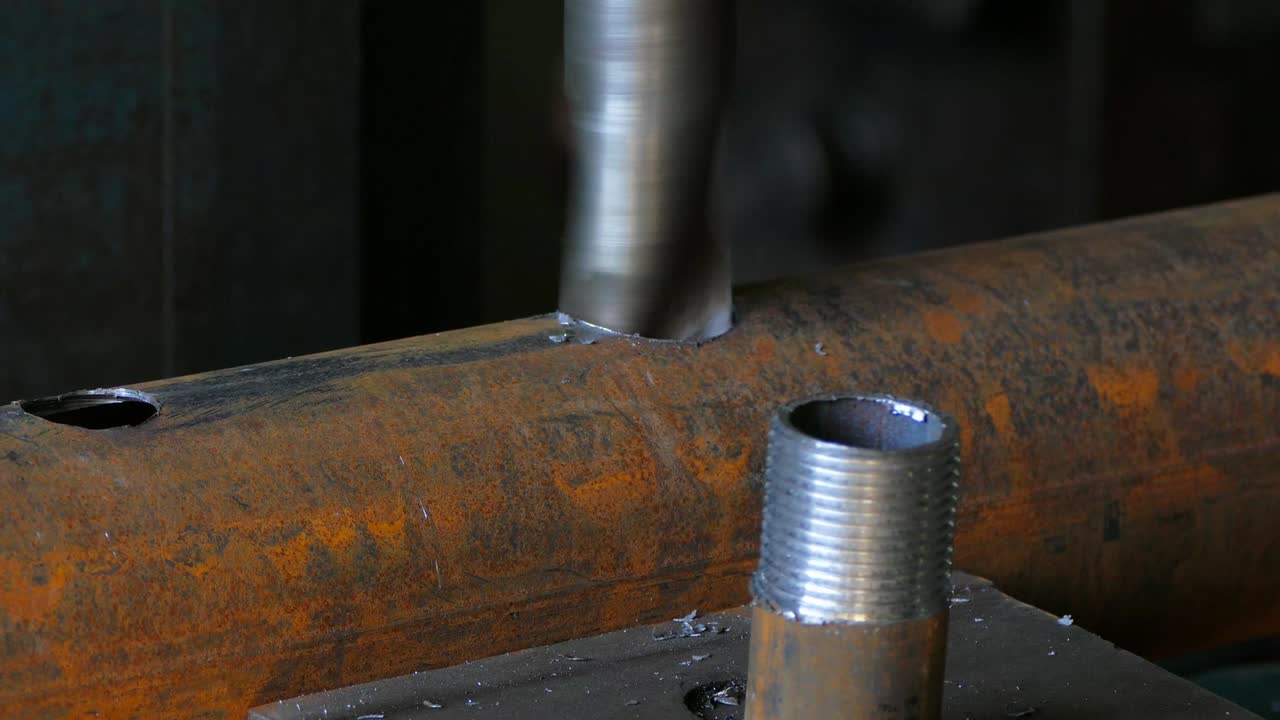 proceso de aumento del diámetro del tubo con taladro