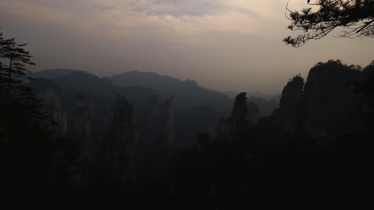Timelapse of Haze and Clouds Over Avatar Mountains Spires