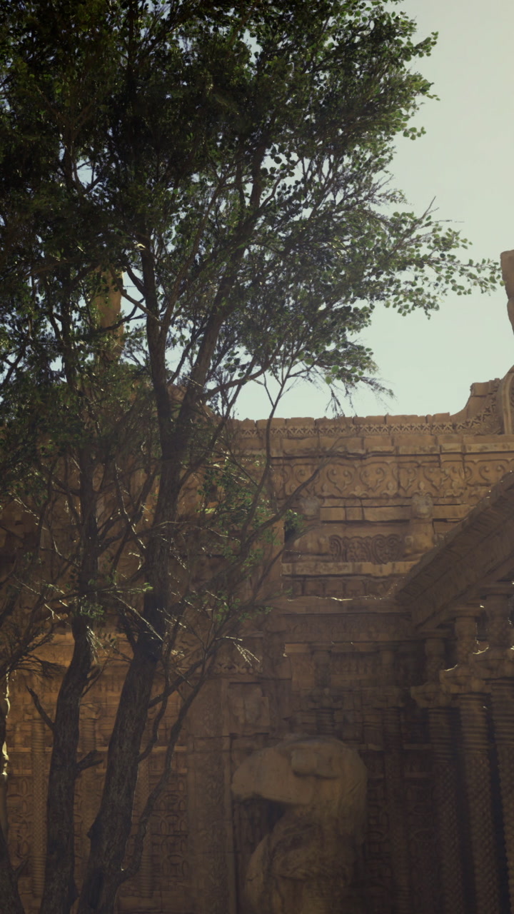 Exploring ancient stone structures surrounded by trees during daytime