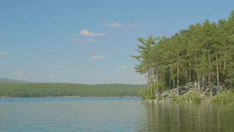 paisaje panorámico del bosque junto al lago