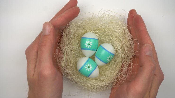 Symbol of Easter. Colorful Easter eggs and a holiday in every home.
