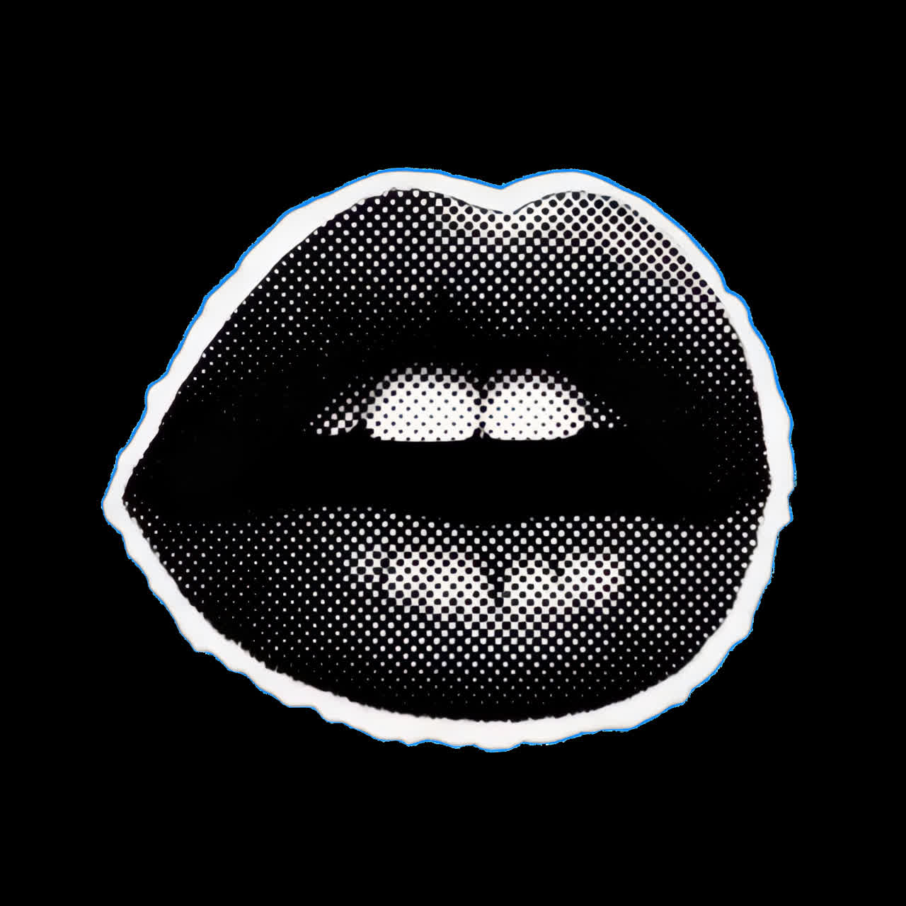 Pop art lips design image animation isolated asset, transparent 4K video, alpha channel, ProRes 4444