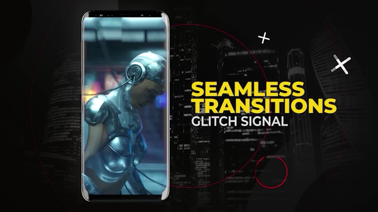 Transizioni perfette con effetto glitch e segnale
