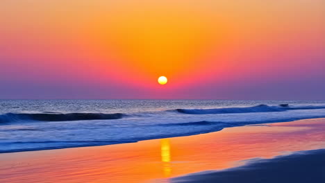 vibrant sunset over the ocean beach