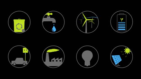 ecology / green energy animated icons for your website, application, presentation or movie.