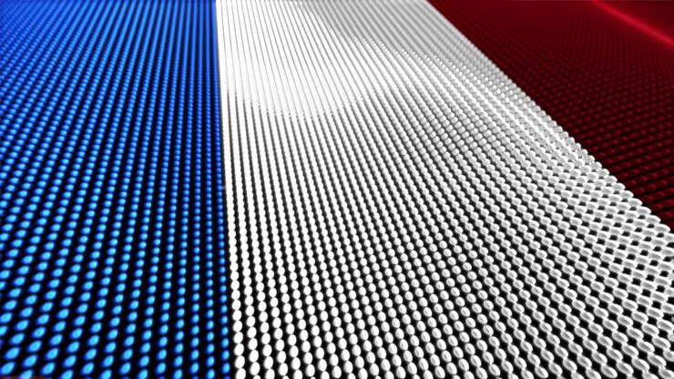 Bandiera della Francia animata con particelle (loop)
