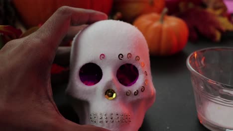 Making-a-sugar-skull-.-Handmade