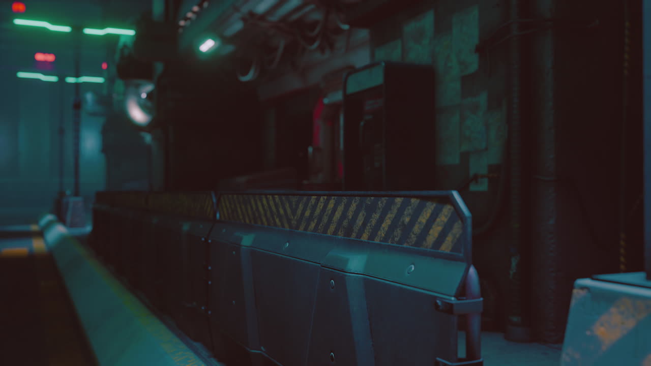 미래 과학 소설 도시의 네온 불빛