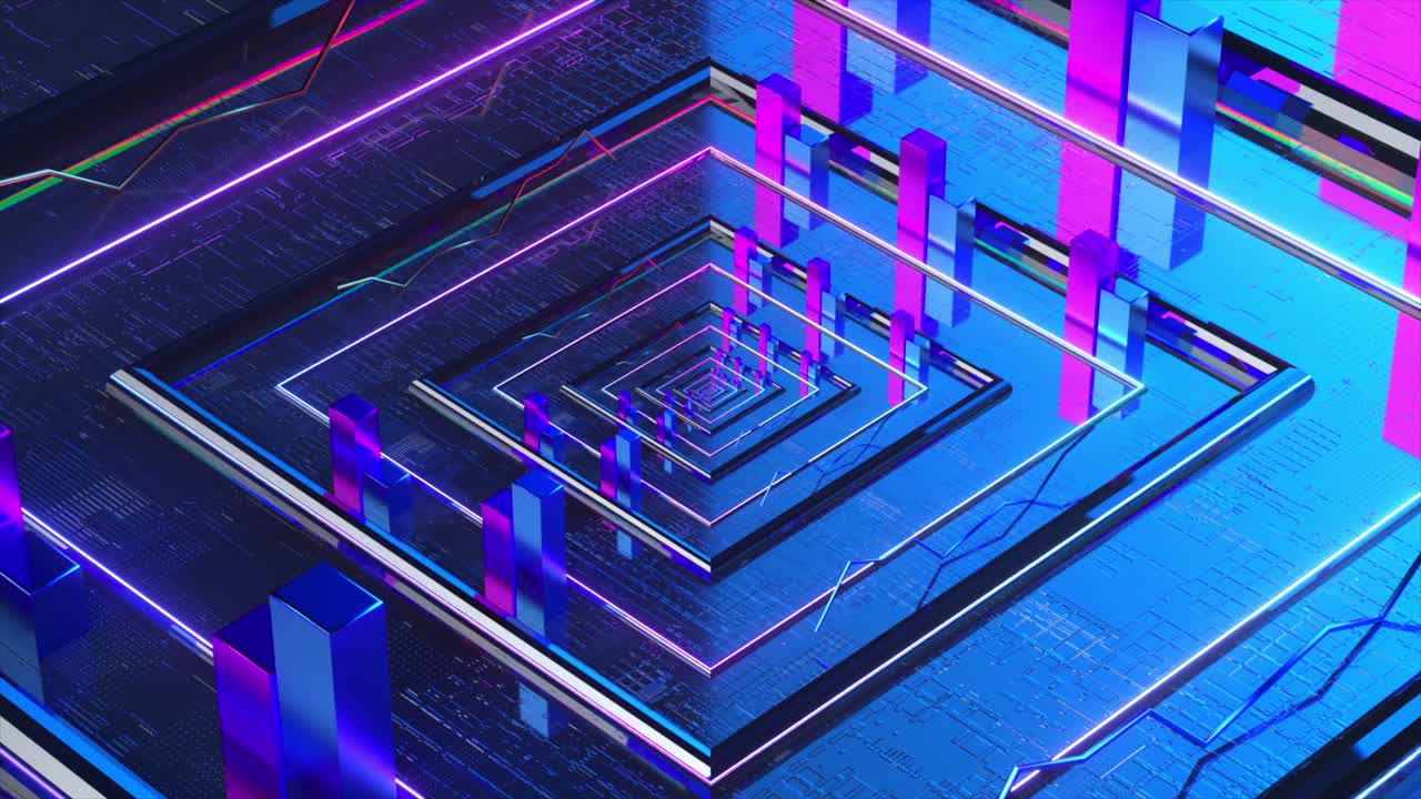 túnel de visualización de datos abstractos de cyberpunk