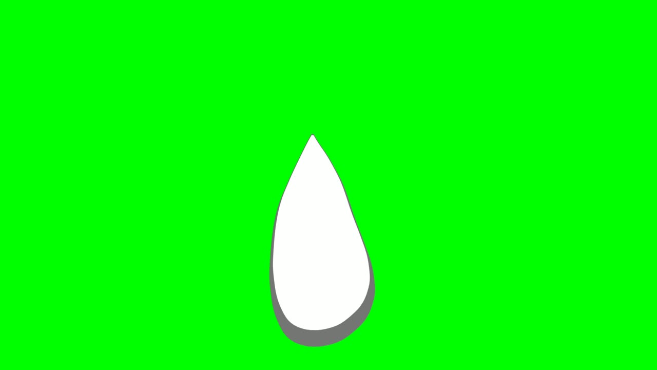 animación, gráficos en movimiento, gota de agua, símbolo, caído, abajo, en, pantalla verde, plano de fondo