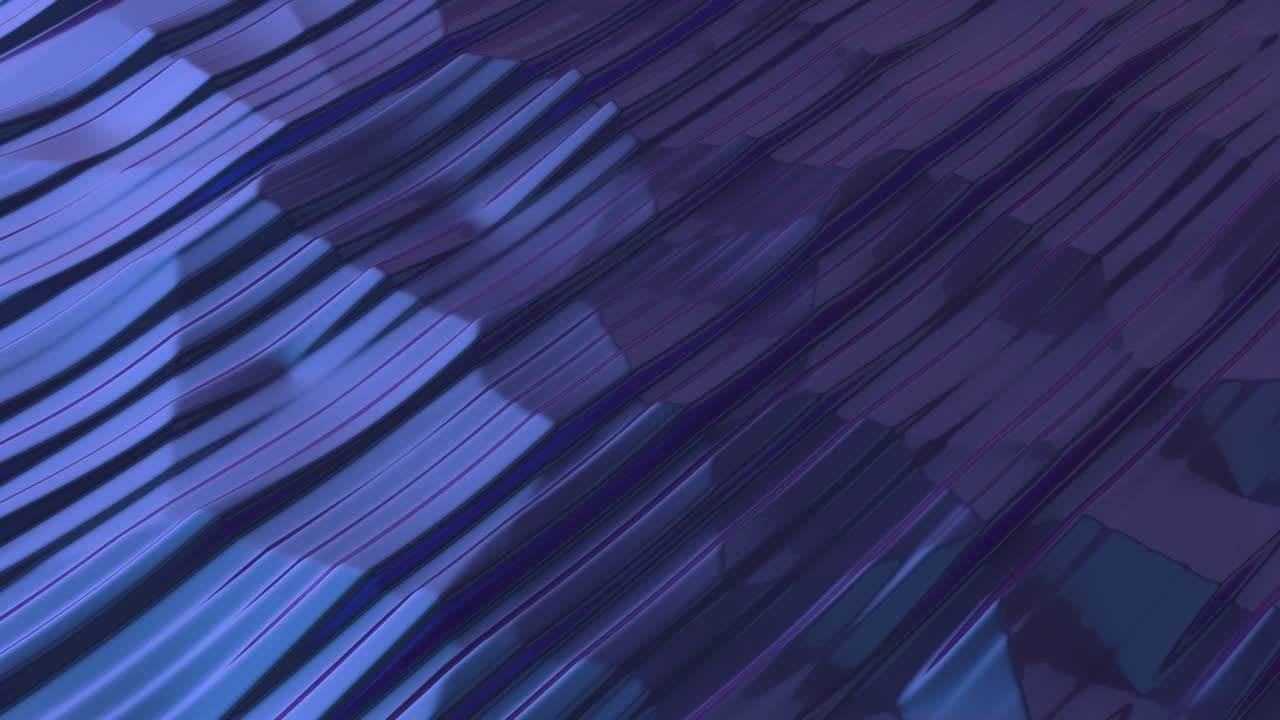 Abstract background with pink lines. Surface of wavy moving lines. Modern background template for documents, reports and presentations. Polygonal glossy surface. Seamless loop 3d animation of 4K