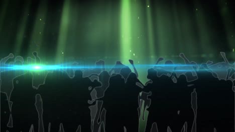 animación de personas bailando sobre puntos de luz