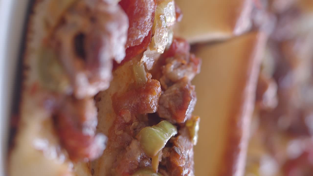 Close-up of a Delicious Stuffed Pizza