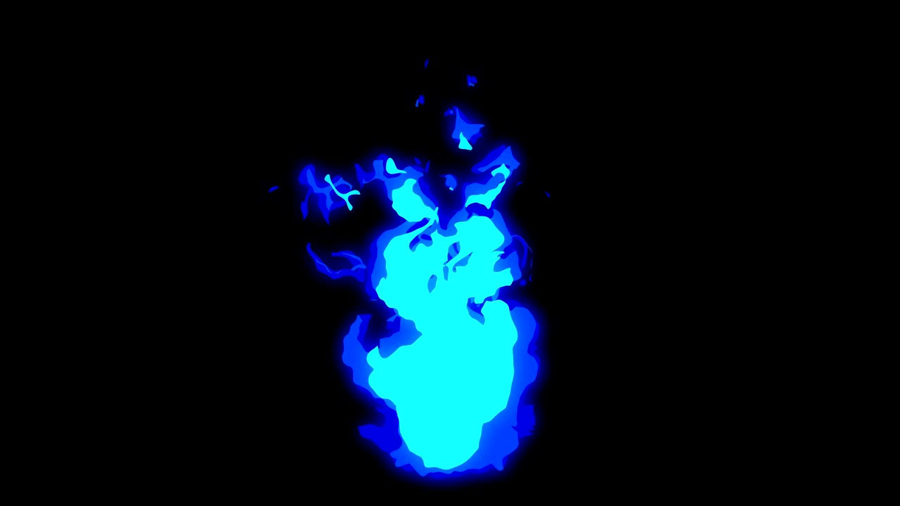 Animazione fulmine di fuoco, Animazione in stile fumetto, Sfondo con fiamme in loop