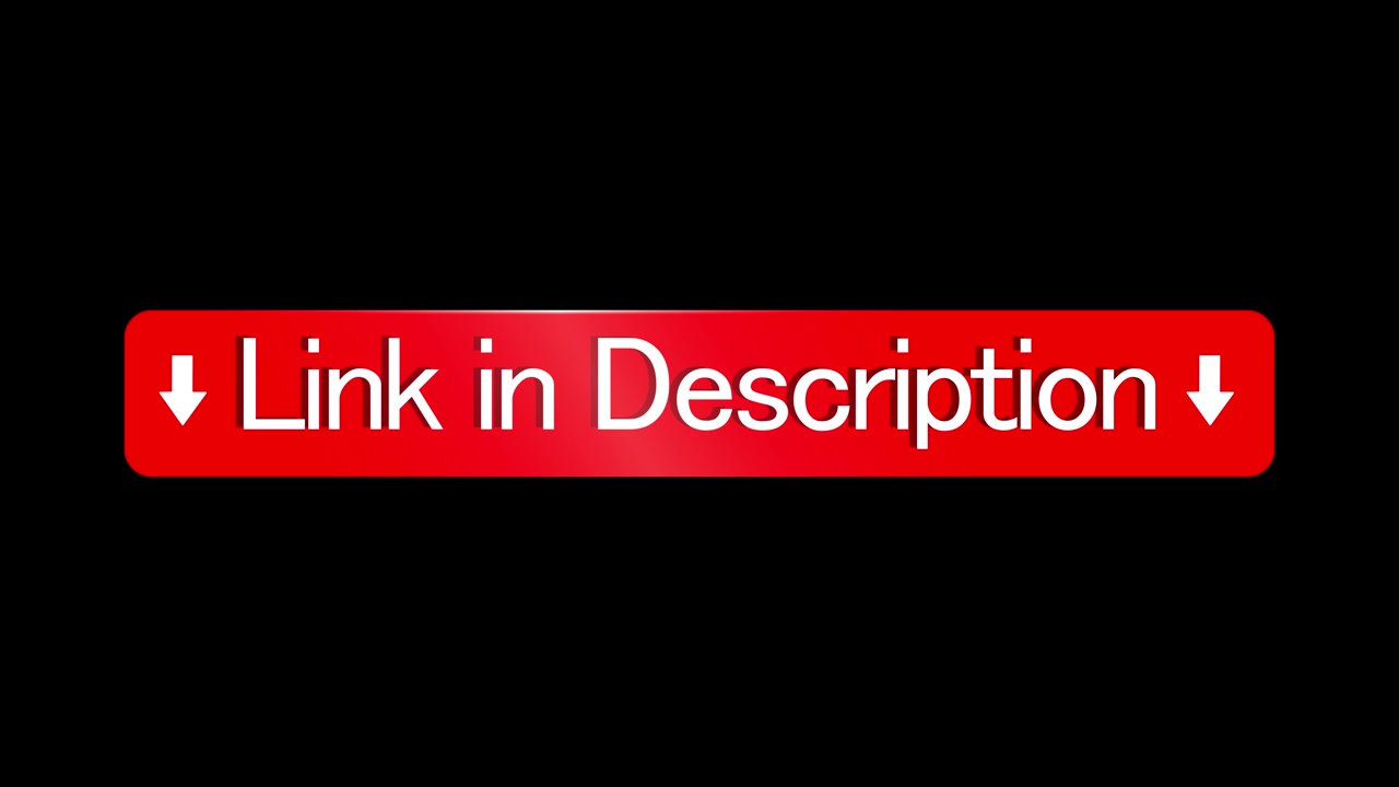 Bold red download link banner visual with white arrow icons large description text and dark clean