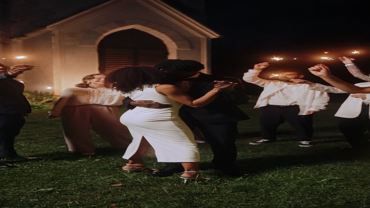 Wedding Celebration with Sparklers