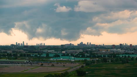 timelapse of rare gustnado vortex which forms within the downburst emanating from a thunderstorm