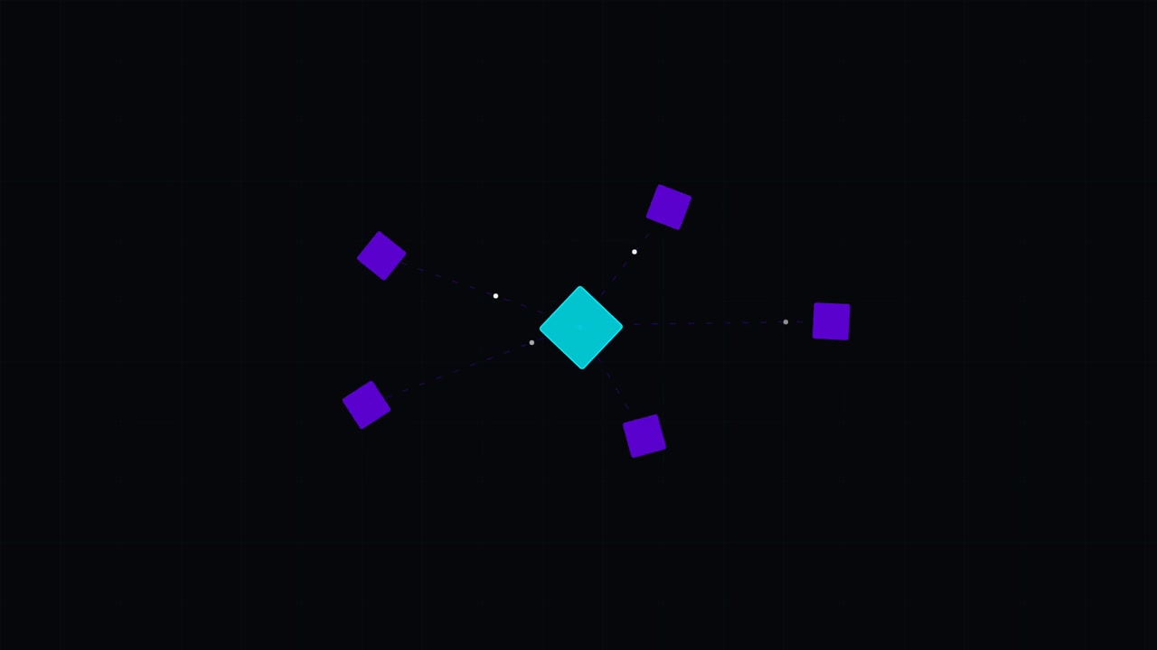 Gráfico en movimiento abstracto de formas geométricas conectadas