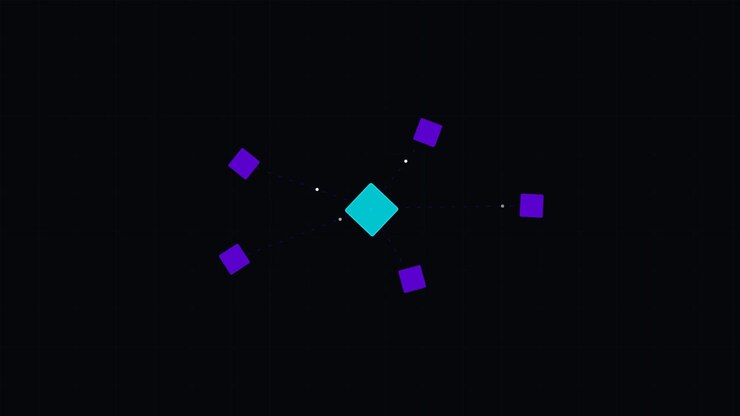 Motion graphic astratto di forme geometriche connesse