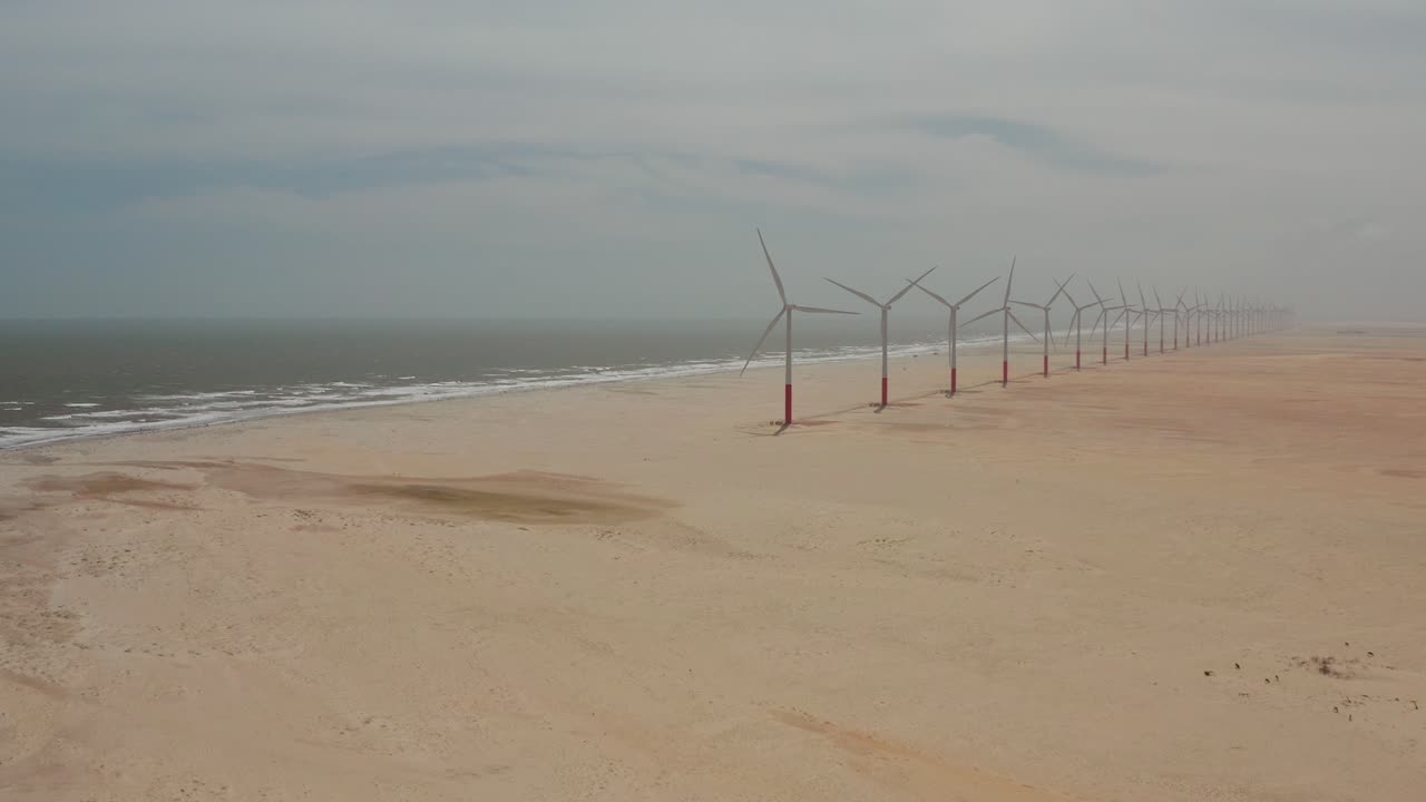 Wind Turbines on a Beach