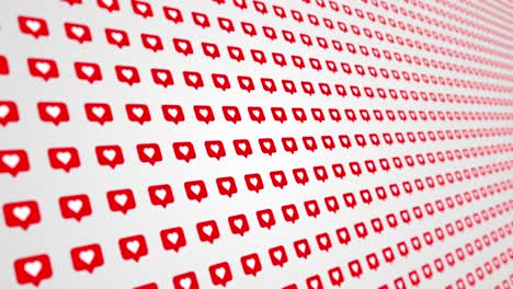 como iconos de corazón patrón de red de redes sociales fondo animado de primer plano