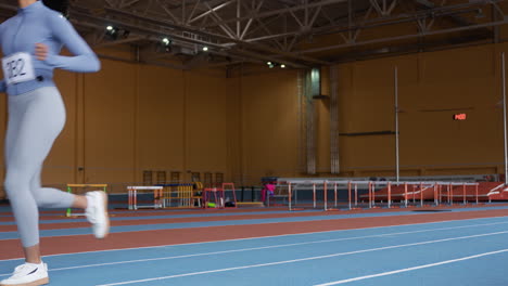 Young people running indoors