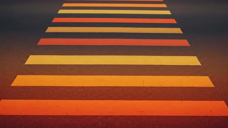 Vibrant Crosswalk Patterns: A Visual Journey of Contrasting Bold Colors and Striking Lines in Urban Design