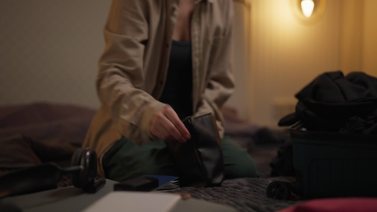 Woman Packing Suitcase for Travel