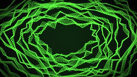 animación de la red verde de conexiones sobre fondo negro