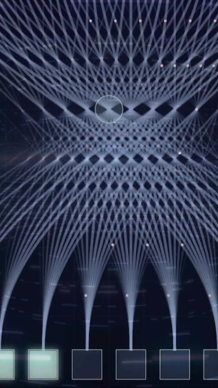 Abstract Digital Network Visualization with Pulsing Light Nodes