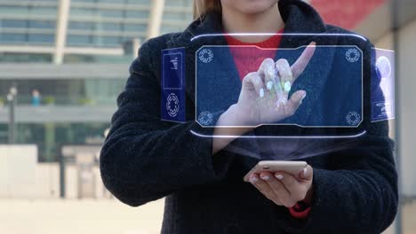 la mujer interactúa con la llave de la cabeza