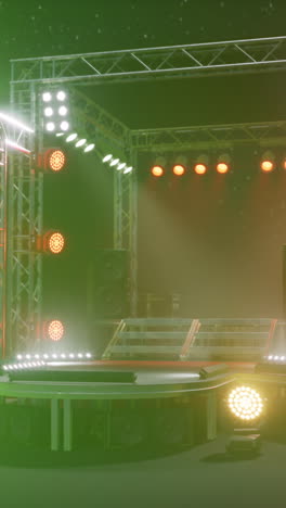 free stage with lights from lighting devices