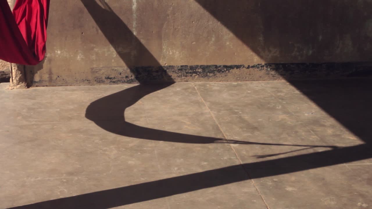 Close shot of shadow of hammock in the Alta Guajira Desert, Colombia