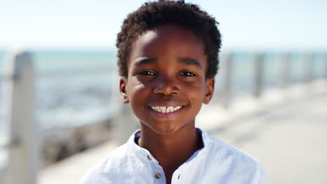 black child, face and smile for happiness