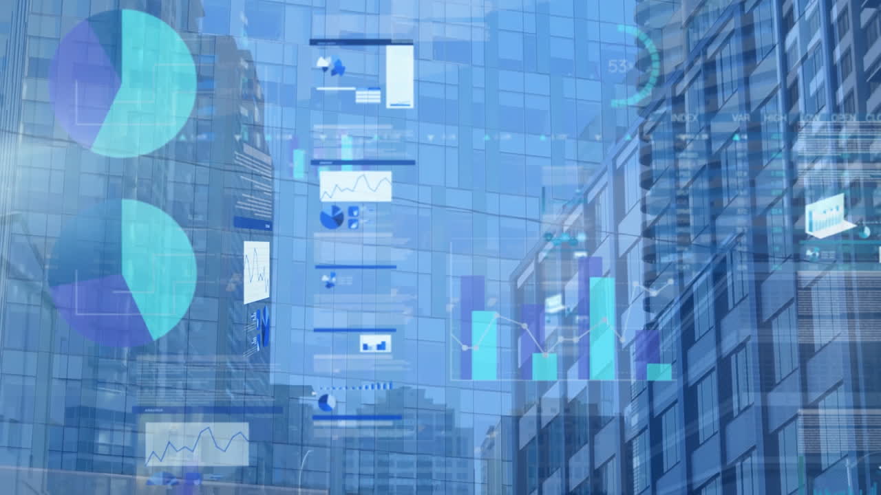 도시 풍경에 대한 금융 데이터 처리 및 통계의 애니메이션